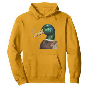 Smoking Mallard Meme Graphic Hoodie Chaotic Funny Wild Duck Attitude Viral Internet Humor TS02 Gold Print Your Wear