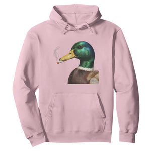 Smoking Mallard Meme Graphic Hoodie Chaotic Funny Wild Duck Attitude Viral Internet Humor TS02 Light Pink Print Your Wear