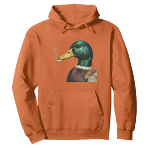 Smoking Mallard Meme Graphic Hoodie Chaotic Funny Wild Duck Attitude Viral Internet Humor TS02 Orange Print Your Wear