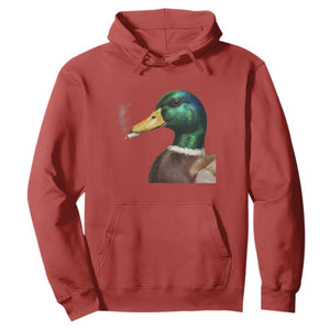 Smoking Mallard Meme Graphic Hoodie Chaotic Funny Wild Duck Attitude Viral Internet Humor TS02 Red Print Your Wear
