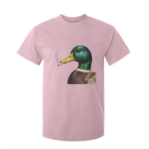Smoking Mallard Meme Graphic T Shirt For Kid Chaotic Funny Wild Duck Attitude Viral Internet Humor TS02 Light Pink Print Your Wear