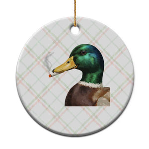 Smoking Mallard Meme Graphic Ceramic Ornament Chaotic Funny Wild Duck Attitude Viral Internet Humor TS02 1pc Christmas Plaid Print Your Wear