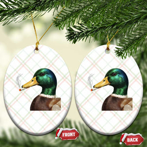Smoking Mallard Meme Graphic Ceramic Ornament Chaotic Funny Wild Duck Attitude Viral Internet Humor TS02 Print Your Wear