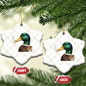 Smoking Mallard Meme Graphic Ceramic Ornament Chaotic Funny Wild Duck Attitude Viral Internet Humor TS02 Print Your Wear