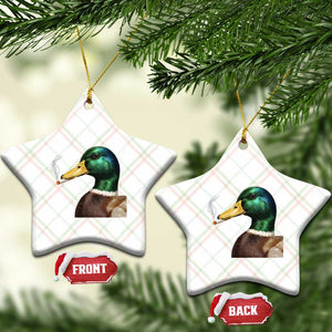 Smoking Mallard Meme Graphic Ceramic Ornament Chaotic Funny Wild Duck Attitude Viral Internet Humor TS02 Print Your Wear