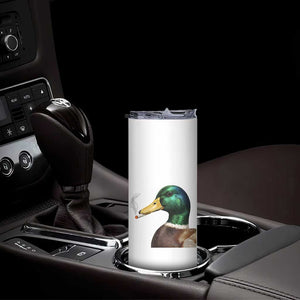 Smoking Mallard Meme Graphic Skinny Tumbler Chaotic Funny Wild Duck Attitude Viral Internet Humor TS02 Print Your Wear