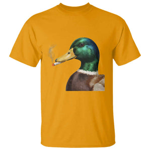 Smoking Mallard Meme Graphic T Shirt Chaotic Funny Wild Duck Attitude Viral Internet Humor TS02 Gold Print Your Wear