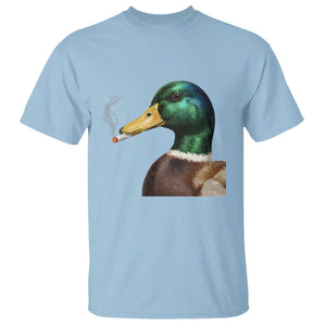 Smoking Mallard Meme Graphic T Shirt Chaotic Funny Wild Duck Attitude Viral Internet Humor TS02 Light Blue Print Your Wear