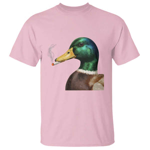 Smoking Mallard Meme Graphic T Shirt Chaotic Funny Wild Duck Attitude Viral Internet Humor TS02 Light Pink Print Your Wear