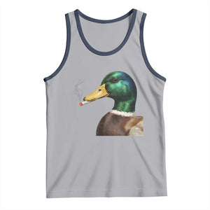 Smoking Mallard Meme Graphic Tank Top Chaotic Funny Wild Duck Attitude Viral Internet Humor TS02 Athletic Heather Navy Print Your Wear