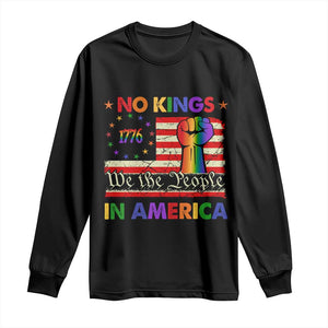 No Kings In America Rainbow Flag Long Sleeve Shirt TS02 Black Print Your Wear