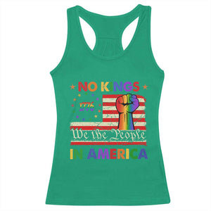No Kings In America Rainbow Flag Racerback Tank Top TS02 Irish Green Print Your Wear
