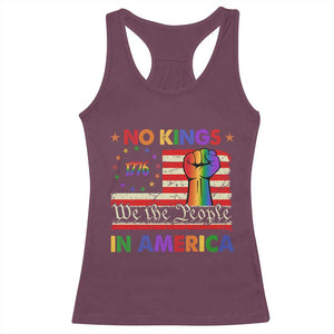 No Kings In America Rainbow Flag Racerback Tank Top TS02 Maroon Print Your Wear