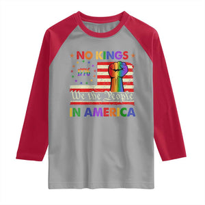 No Kings In America Rainbow Flag Raglan Shirt TS02 Sport Gray Red Print Your Wear