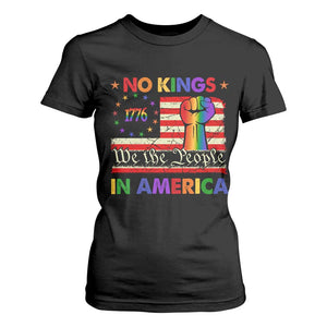 No Kings In America Rainbow Flag T Shirt For Women TS02 Black Print Your Wear