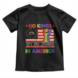 No Kings In America Rainbow Flag Toddler T Shirt TS02 Black Print Your Wear