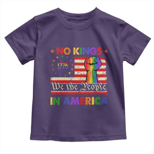No Kings In America Rainbow Flag Toddler T Shirt TS02 Purple Print Your Wear