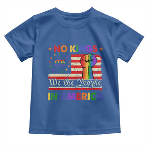 No Kings In America Rainbow Flag Toddler T Shirt TS02 Royal Blue Print Your Wear
