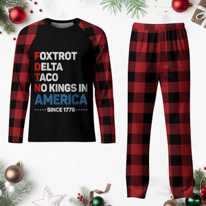 No Kings in America Since 1776 Plaid Pajama Set Foxtrot Delta Taco Funny Patriotic Military Alphabet TS02 Buffalo Plaid Print Your Wear