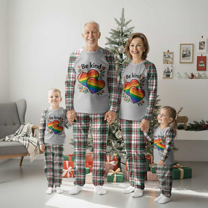 Be Kind Rainbow Heart Plaid Pajama Set Spread Kindness LGBTQ Love Pride Month TS02 Christmas Plaid Print Your Wear