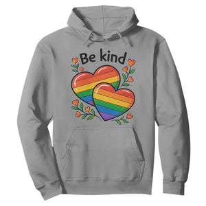 Be Kind Rainbow Heart Hoodie Spread Kindness LGBTQ Love Pride Month TS02 Sport Gray Print Your Wear