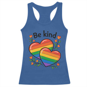 Be Kind Rainbow Heart Racerback Tank Top Spread Kindness LGBTQ Love Pride Month TS02 Royal Blue Print Your Wear