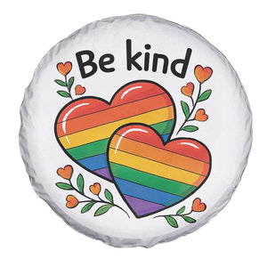Be Kind Rainbow Heart Spare Tire Cover Spread Kindness LGBTQ Love Pride Month TS02 Print Your Wear