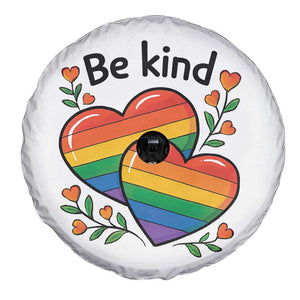 Be Kind Rainbow Heart Spare Tire Cover Spread Kindness LGBTQ Love Pride Month TS02 Print Your Wear