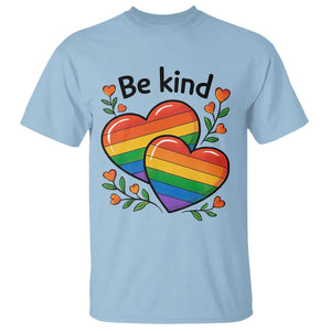 Be Kind Rainbow Heart T Shirt Spread Kindness LGBTQ Love Pride Month TS02 Light Blue Print Your Wear