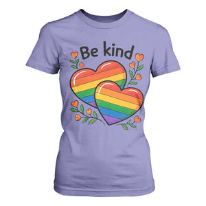 Be Kind Rainbow Heart T Shirt For Women Spread Kindness LGBTQ Love Pride Month TS02 Violet Print Your Wear
