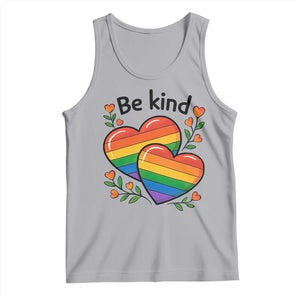 Be Kind Rainbow Heart Tank Top Spread Kindness LGBTQ Love Pride Month TS02 Athletic Heather Print Your Wear