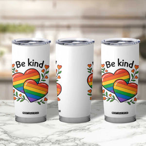 Be Kind Rainbow Heart Tumbler Cup Spread Kindness LGBTQ Love Pride Month TS02 Print Your Wear