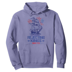 Rejecting Kings Since 1776 Hoodie Vintage Patriotic Ship 4th Of July Fireworks TS02 Violet Print Your Wear
