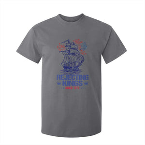 Rejecting Kings Since 1776 T Shirt For Kid Vintage Patriotic Ship 4th Of July Fireworks TS02 Charcoal Print Your Wear