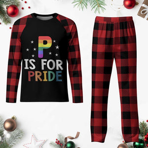 P is for Pride Plaid Pajama Set Funny Rainbow Alphabet Celebrating LGBTQ+ Identity TS02 Buffalo Plaid Print Your Wear