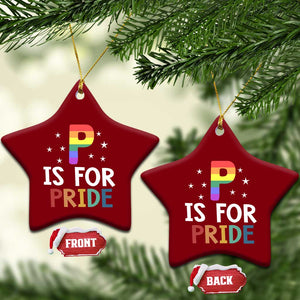 P is for Pride Ceramic Ornament Funny Rainbow Alphabet Celebrating LGBTQ+ Identity TS02 Print Your Wear