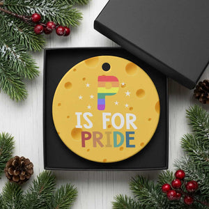 P is for Pride Ceramic Ornament Funny Rainbow Alphabet Celebrating LGBTQ+ Identity TS02 1pc Yellow Cheese Print Your Wear