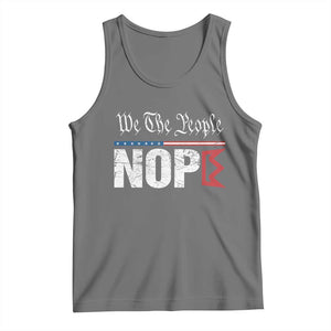 We The People Say Nope Tank Top Retro Patriotic No Kings Political Satire TS02 Black Heather Print Your Wear