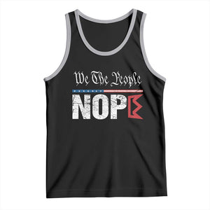 We The People Say Nope Tank Top Retro Patriotic No Kings Political Satire TS02 Black Athletic Heather Print Your Wear
