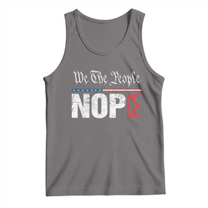 We The People Say Nope Tank Top Retro Patriotic No Kings Political Satire TS02 Deep Heather Print Your Wear
