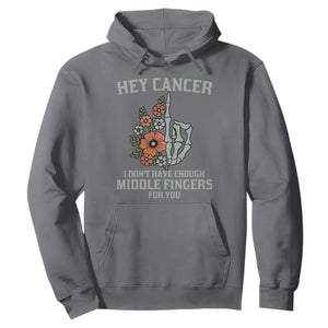 Anti Cancer Skeleton Middle Finger Hoodie Floral Fck Cancer TS02 Charcoal Print Your Wear