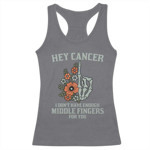 Anti Cancer Skeleton Middle Finger Racerback Tank Top Floral Fck Cancer TS02 Charcoal Print Your Wear