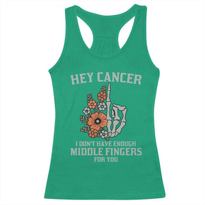 Anti Cancer Skeleton Middle Finger Racerback Tank Top Floral Fck Cancer TS02 Irish Green Print Your Wear