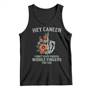 Anti Cancer Skeleton Middle Finger Tank Top Floral Fck Cancer TS02 Black Print Your Wear