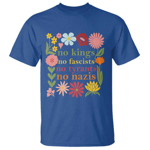 No Kings No Fascists No Tyrants No Nazis T Shirt Subtle Resist Retro Boho Floral TS02 Royal Blue Print Your Wear