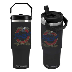 America Since 1776 Flip Straw Tumbler 4th of July Retro Vintage Patriotic Eagle Pride TS02 One Size: 30 oz Black Print Your Wear