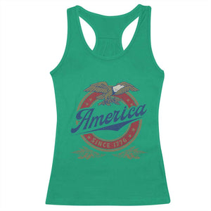 America Since 1776 Racerback Tank Top 4th of July Retro Vintage Patriotic Eagle Pride TS02 Irish Green Print Your Wear