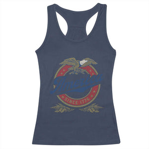 America Since 1776 Racerback Tank Top 4th of July Retro Vintage Patriotic Eagle Pride TS02 Navy Print Your Wear