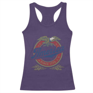 America Since 1776 Racerback Tank Top 4th of July Retro Vintage Patriotic Eagle Pride TS02 Purple Print Your Wear
