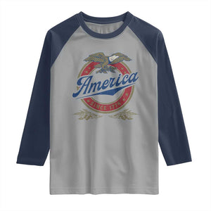 America Since 1776 Raglan Shirt 4th of July Retro Vintage Patriotic Eagle Pride TS02 Sport Gray Navy Print Your Wear